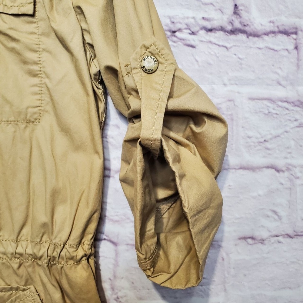 Michael Kors Utility Style Jacket Womens Small Tan Cotton Safari Adventure Coat - Picture 8 of 16